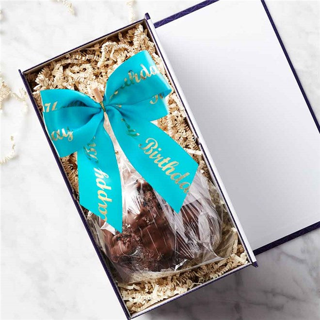 Mrs Prindables Cookies & Cream Happy Birthday Ribbon Jumbo Caramel Apple