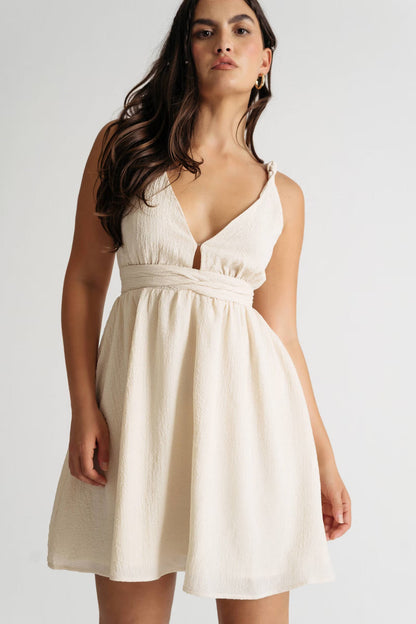 Tobi Abigail Plunging Skater Mini Dress