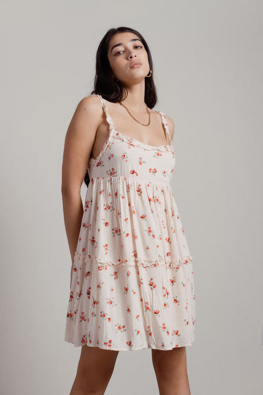 Tobi Pippa Floral Babydoll Mini Dress