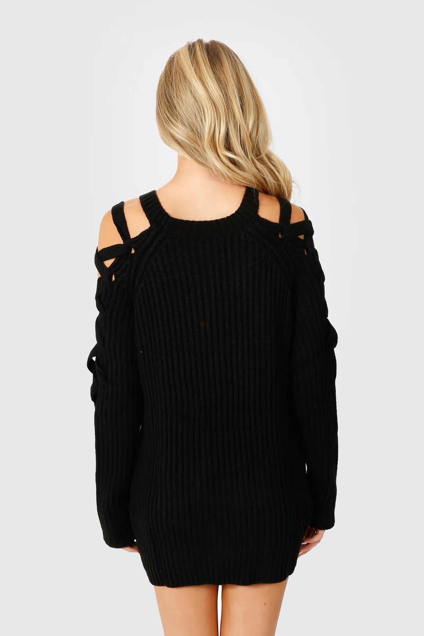 Tobi Miracle Lace Up Sweater Mini Dress x2