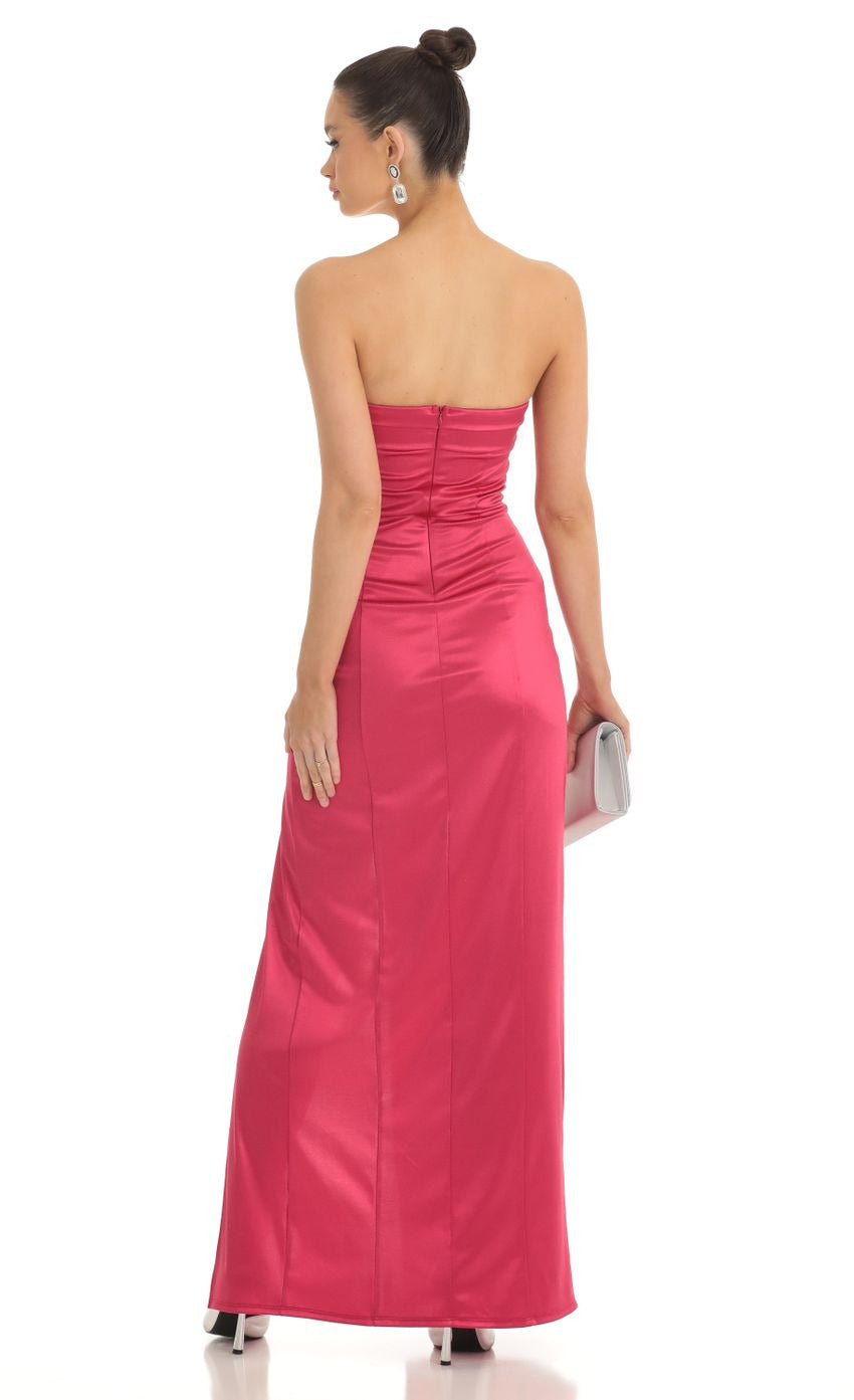 Lucy in the Sky Satin Floral Maxi Dress