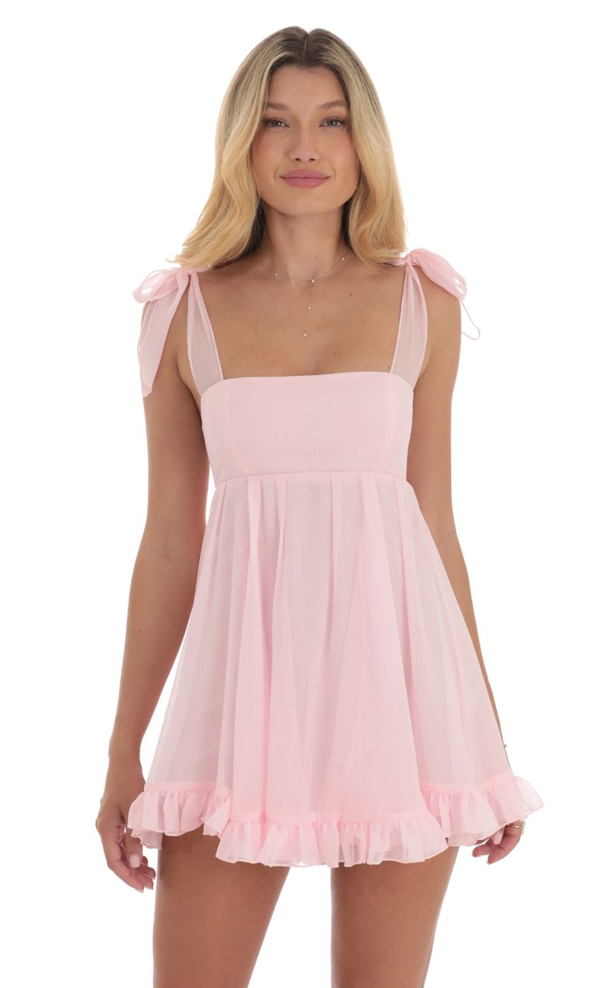 Lucy in the Sky Shimmer Ruffle Babydoll Dress