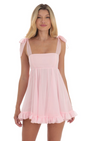Lucy in the Sky Shimmer Ruffle Babydoll Dress