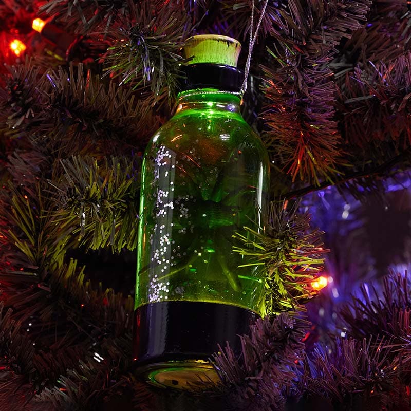 Cracker Barrel Spider Poison Bottle Glitter Globe Ornament
