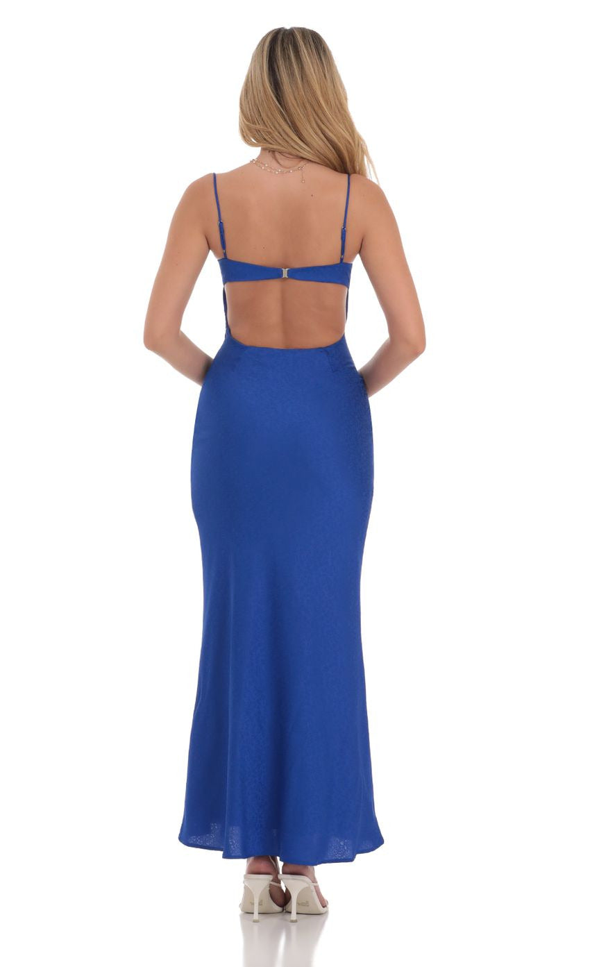 Lucy in the Sky Satin Sweetheart Neck Maxi Dress