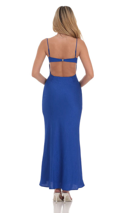 Lucy in the Sky Satin Sweetheart Neck Maxi Dress