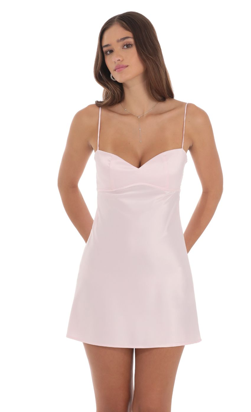 Lucy in the Sky Satin Sweetheart Neck Dress