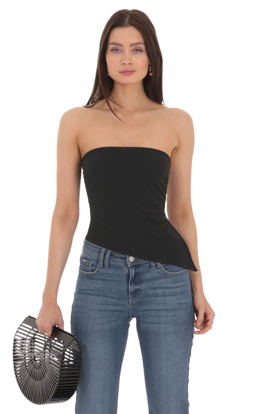 Lucy in the Sky Strapless Side Slit Top