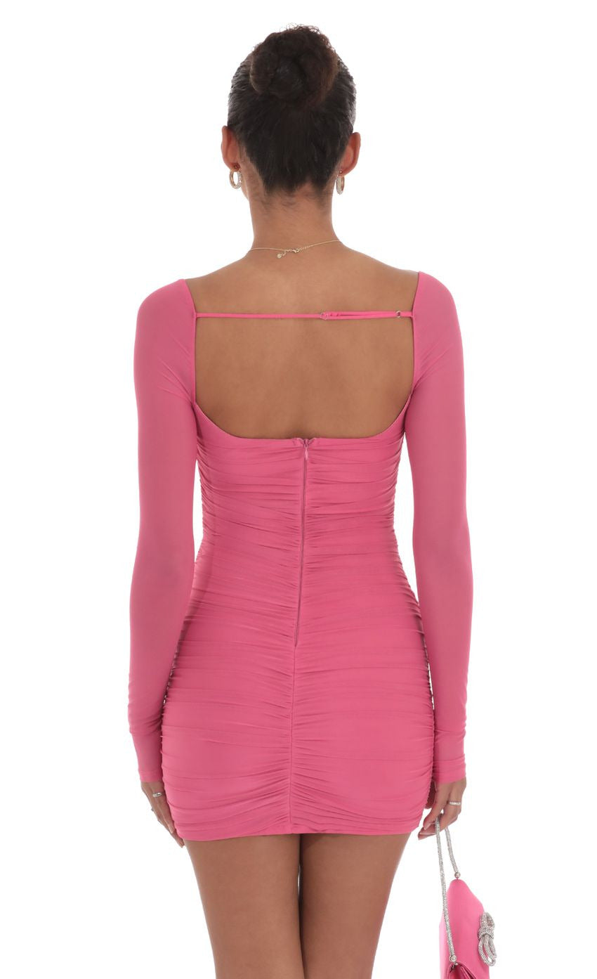 Lucy in the Sky Mesh Corset Long Sleeve Dress