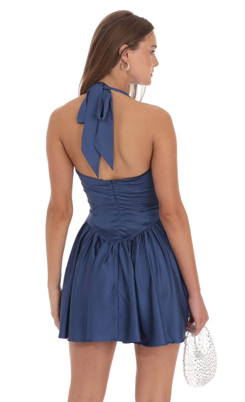 Lucy in the Sky Satin Halter A-line Dress
