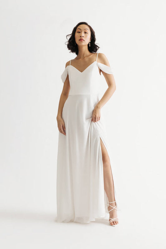 Tobi Nelli Cold Shoulder High Slit Maxi Dress