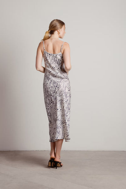Tobi Hear Me Purr Tiger Print Slip Midi Dress x2