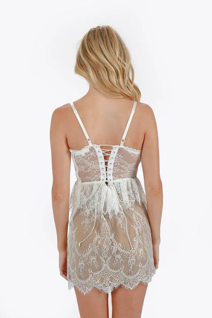 Tobi Nikka Lace Peplum Mini Dress