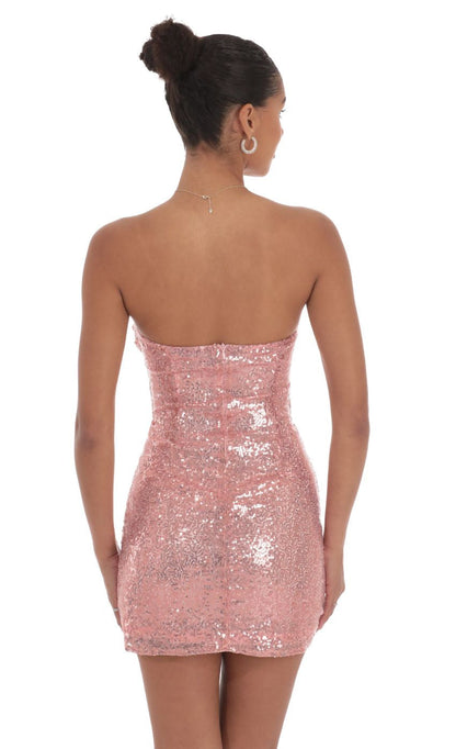 Lucy in the Sky Sequin Strapless Cutout Dress
