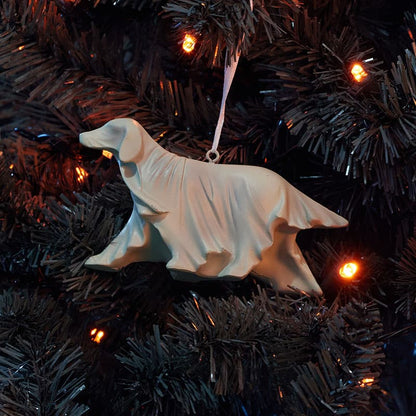 Cracker Barrel Resin Ghost Dog Ornament