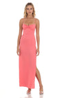 Lucy in the Sky Satin Floral Cinched Maxi Dress
