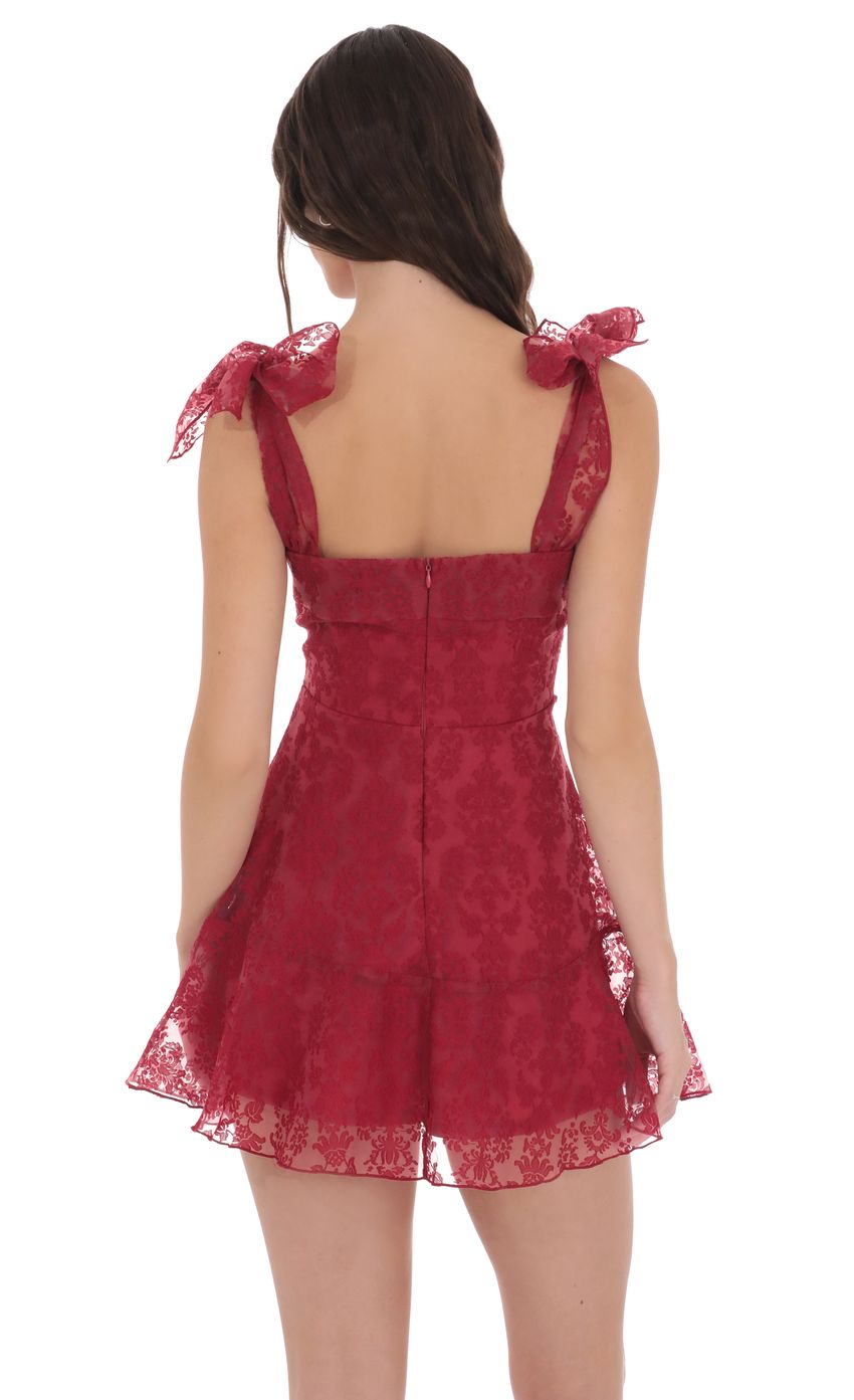 Lucy In The Sky Motif Pattern A-line Dress in Red