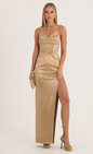 Lucy in the Sky Satin Corset Maxi Dress