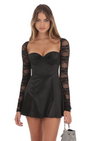 Lucy in the Sky Satin Lace Sleeve Dress