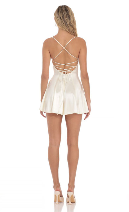 Lucy in the Sky Satin Fit and Flare Dress