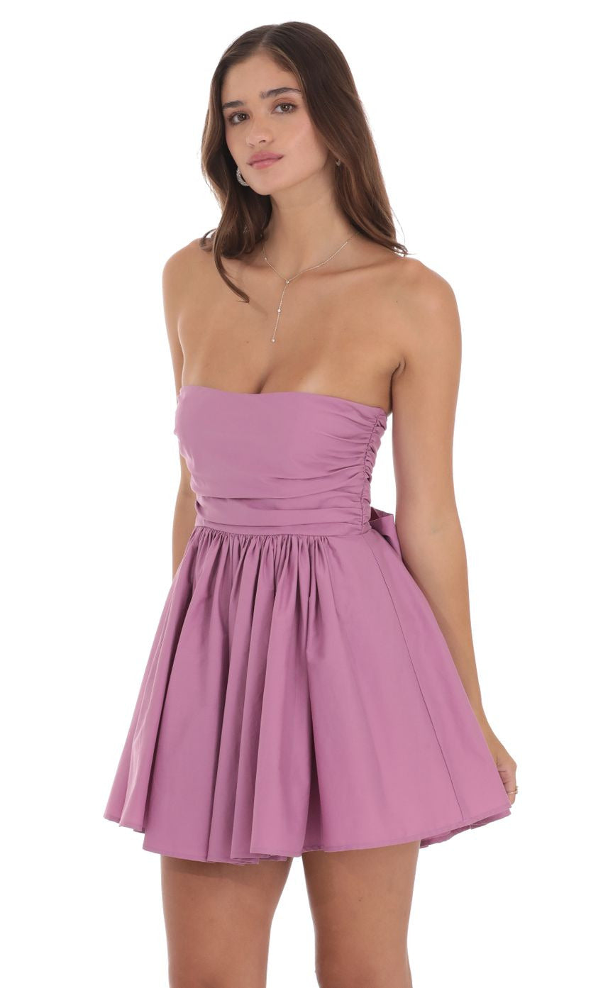 Lucy in the Sky Strapless A-line Dress in Purple