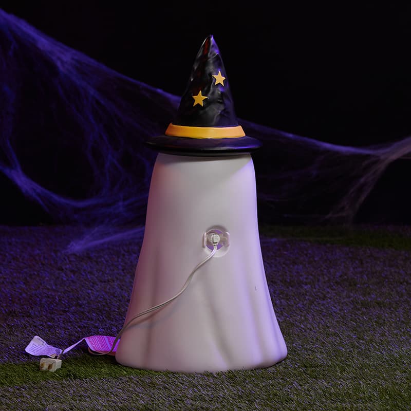 Cracker Barrel Ghost With Witch Hat Blow Mold