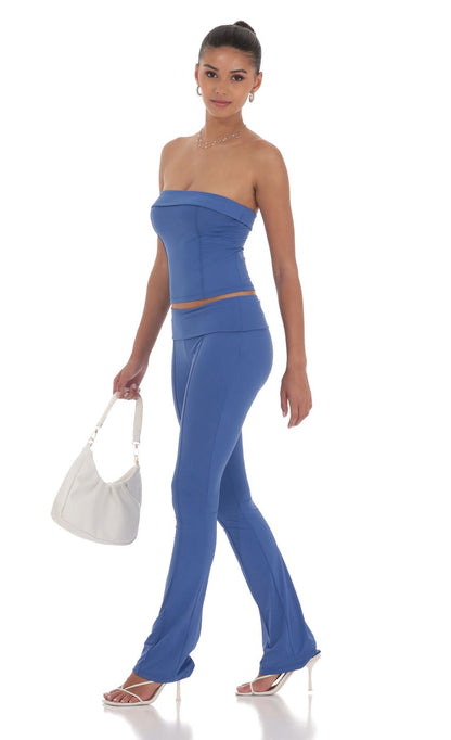 Lucy in the Sky Strapless Two Piece Set in Navy