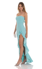 Lucy in the Sky Strapless Back Bow Corset Maxi Dress