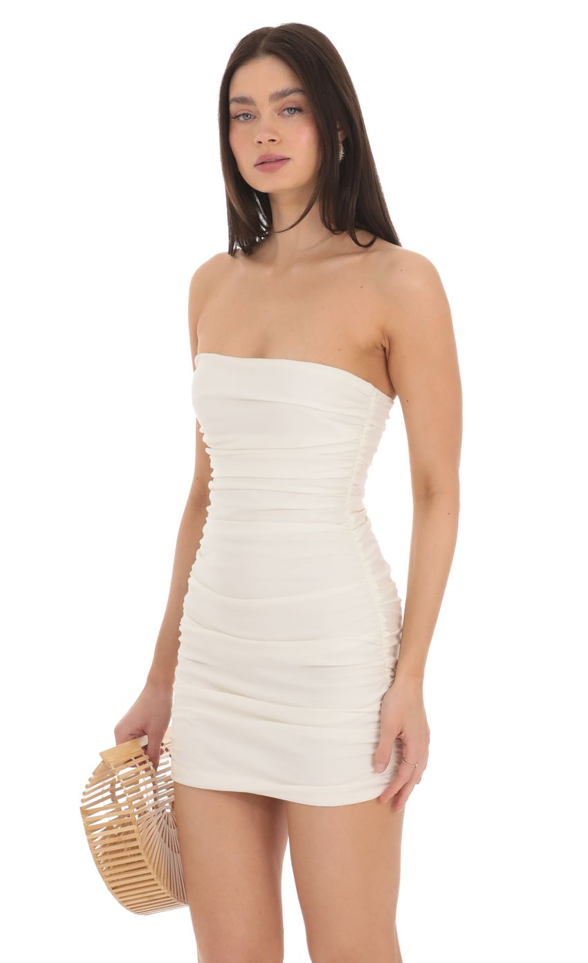 Lucy in the Sky Strapless Ruched Bodycon Dress 1