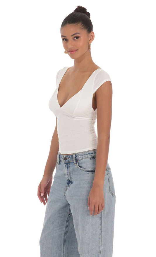 Lucy in the Sky Short Sleeve V-Neck Top