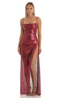 Lucy in the Sky Sequin Cowl Neck Maxi Dress