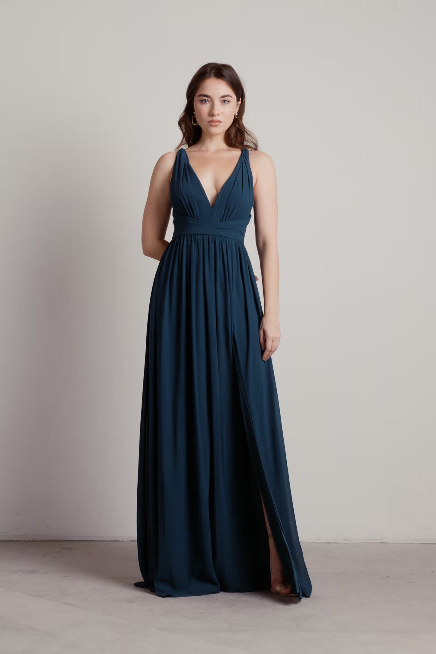 Tobi All I Ever Need Deep V High Slit Maxi Dress