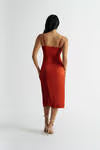 Tobi Emma Satin Cowl Neck Midi Dress