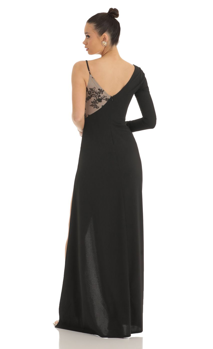 Lucy in the Sky Tomia Asymmetrical Velvet Maxi Dress