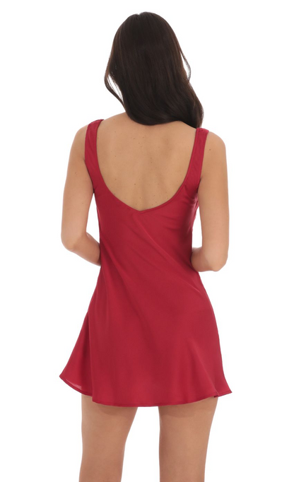 Lucy in the Sky Satin V-Neck Dress