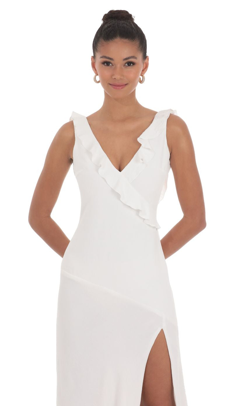 Lucy in the Sky Satin V-Neck Open Back Maxi Dress