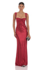Lucy in the Sky Satin Lace-Bust Dress