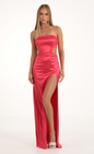 Lucy in the Sky Satin Cutout Corset Maxi