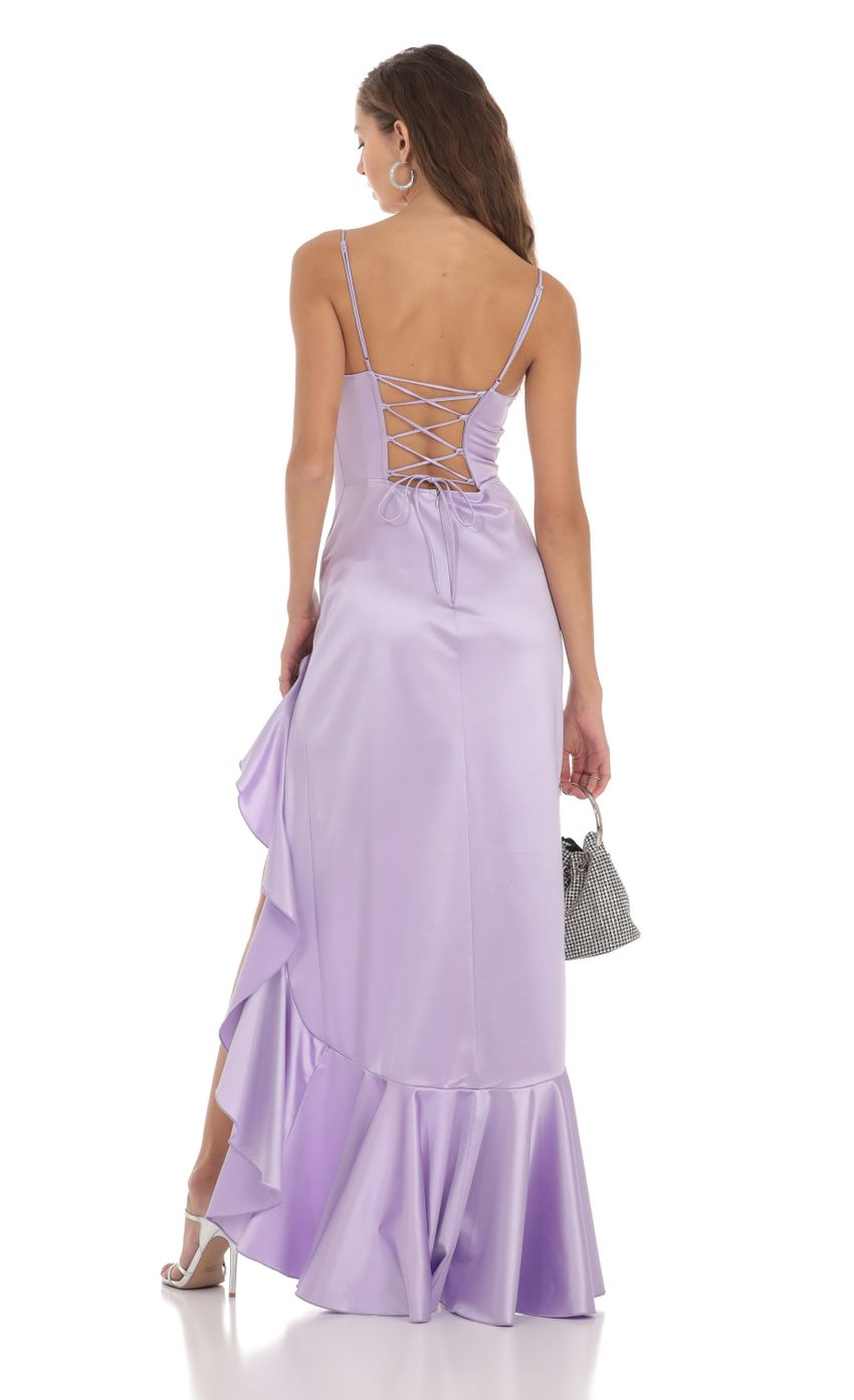 Lucy in the Sky Venus Satin Ruffle Dress