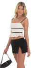 Lucy in the Sky Striped Open Back Top in White