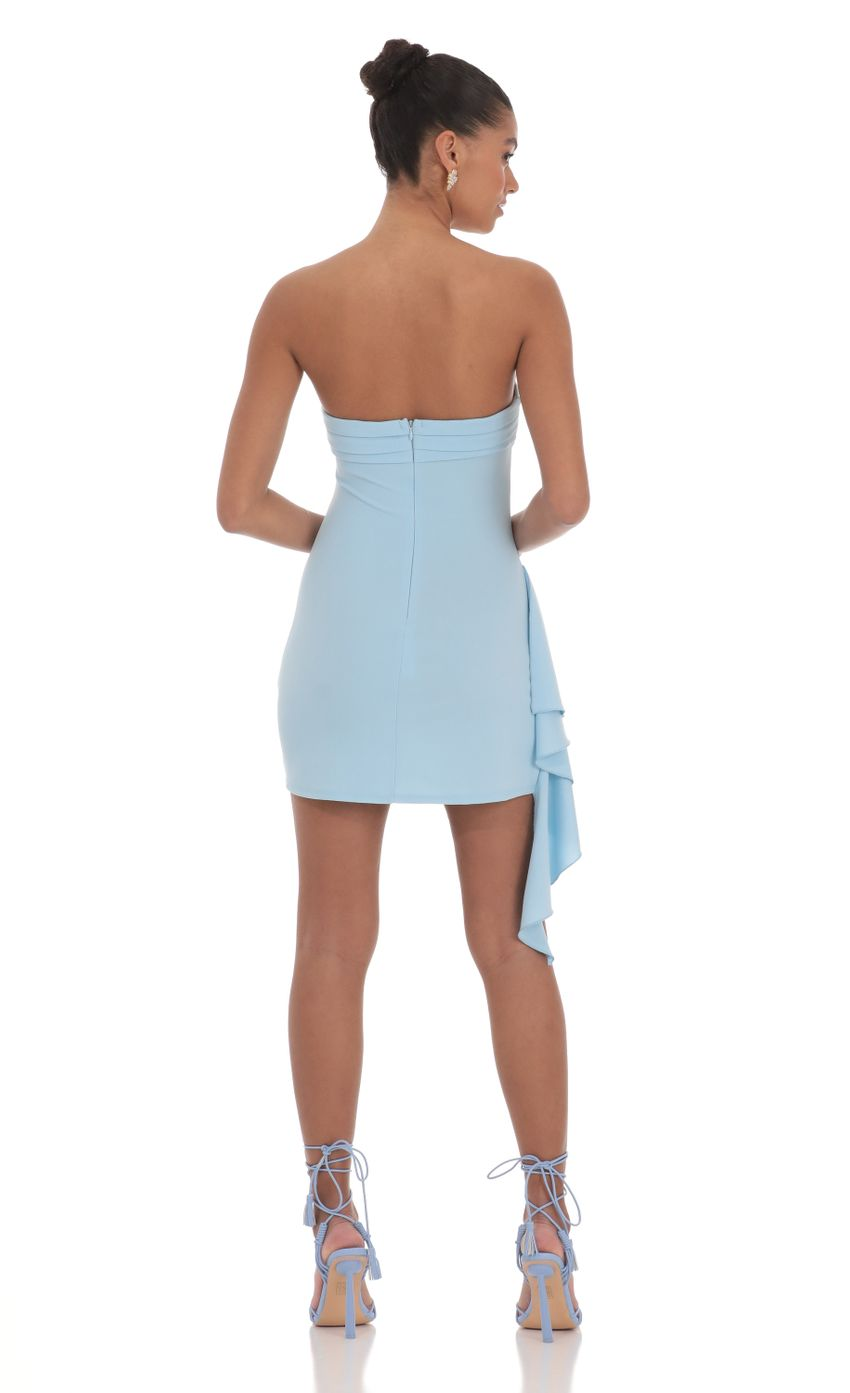 Lucy in the Sky Strapless Ruched Tassel Dress