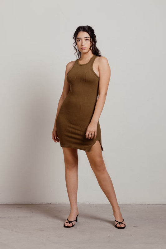 Tobi Keep It Basic Ribbed Knit Bodycon Mini Dress x2