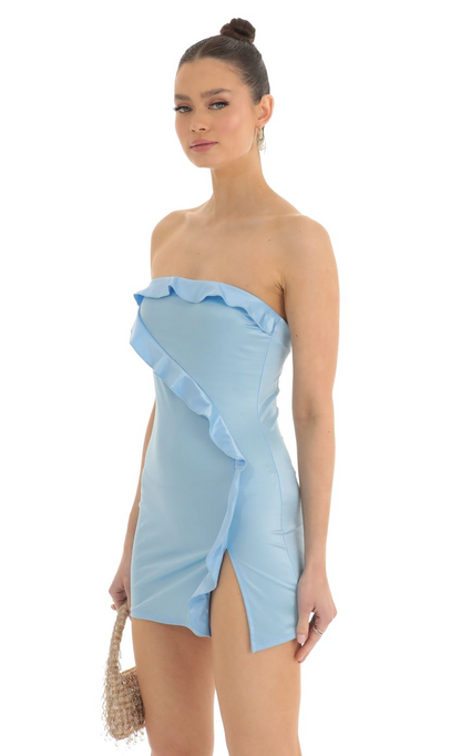 Lucy in the Sky Strapless Satin Dress