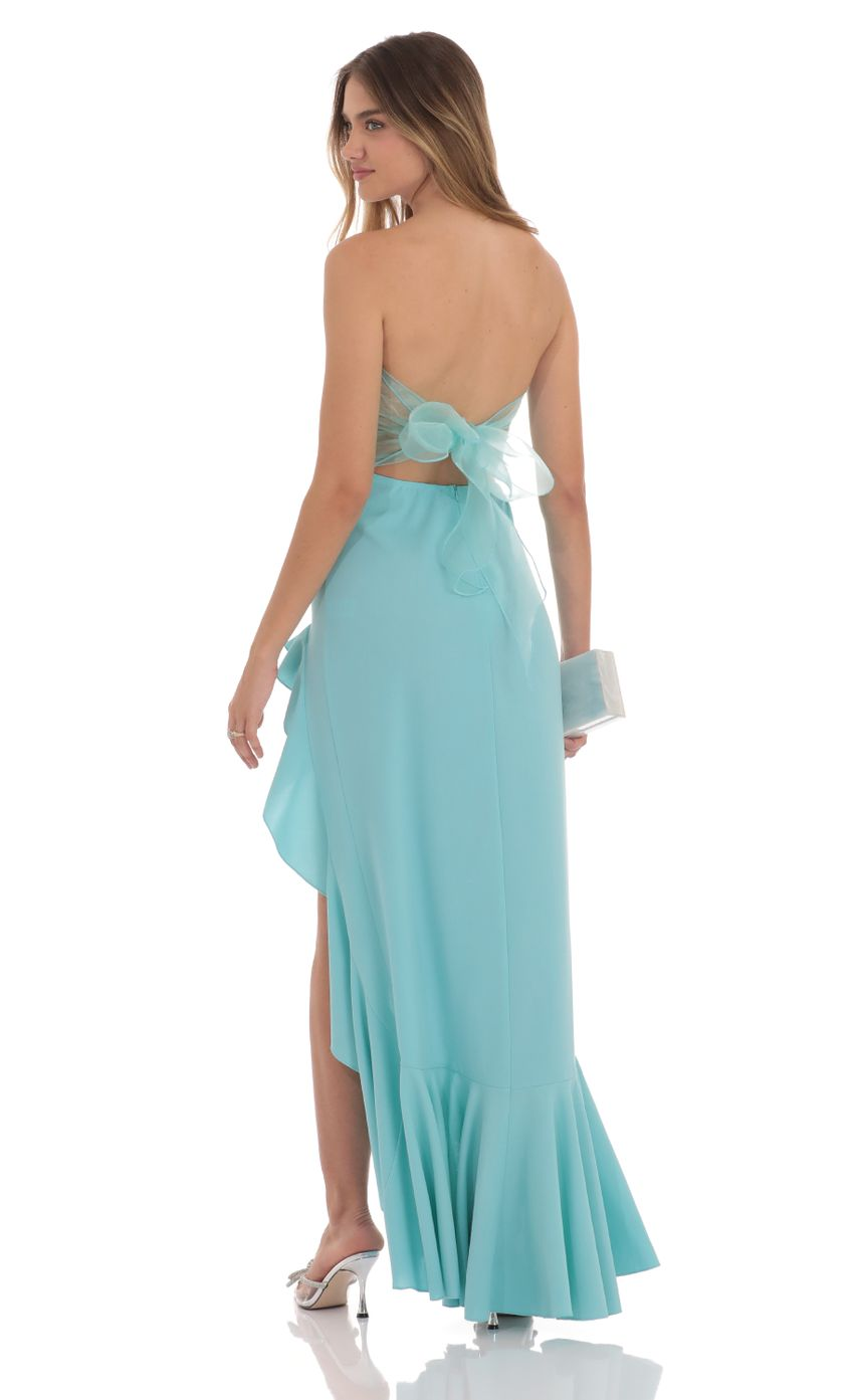 Lucy in the Sky Strapless Back Bow Corset Maxi Dress