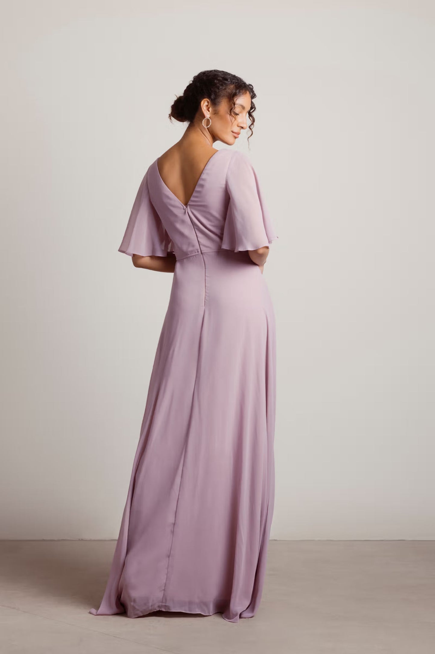 Tobi Come Closer To Me Butterfly Sleeve High Slit Maxi Dress