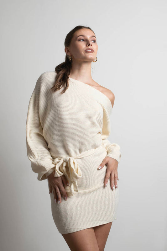 Tobi Arabelle Off The Shoulder Sweater Mini Dress