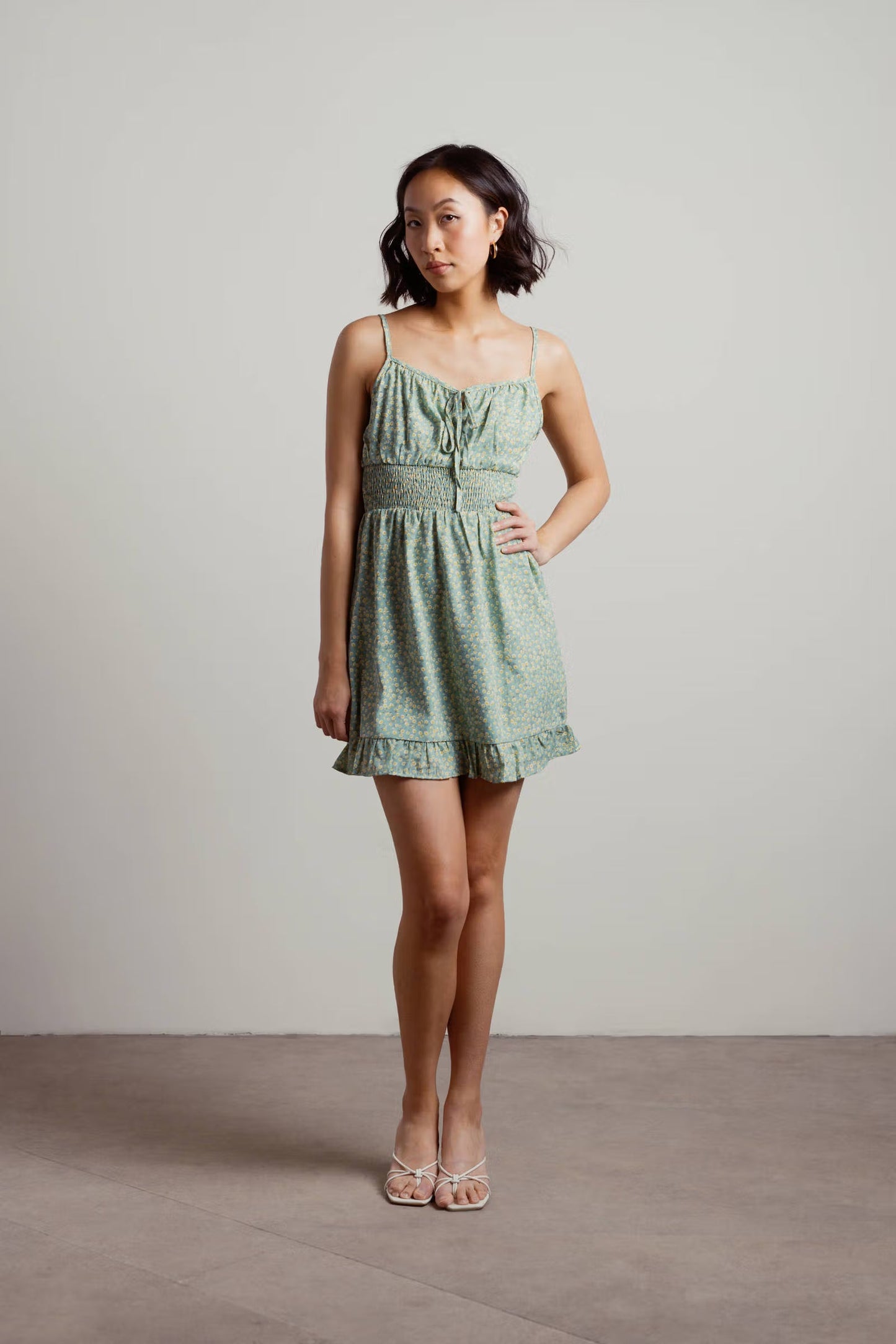 Tobi Waiting Around Floral Smocked Mini Dress