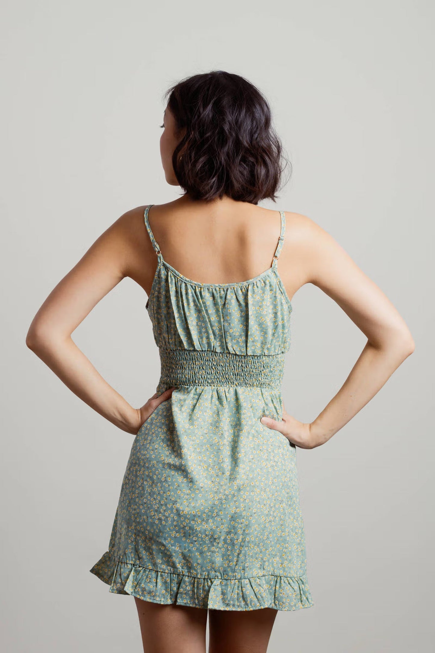Tobi Waiting Around Floral Smocked Mini Dress