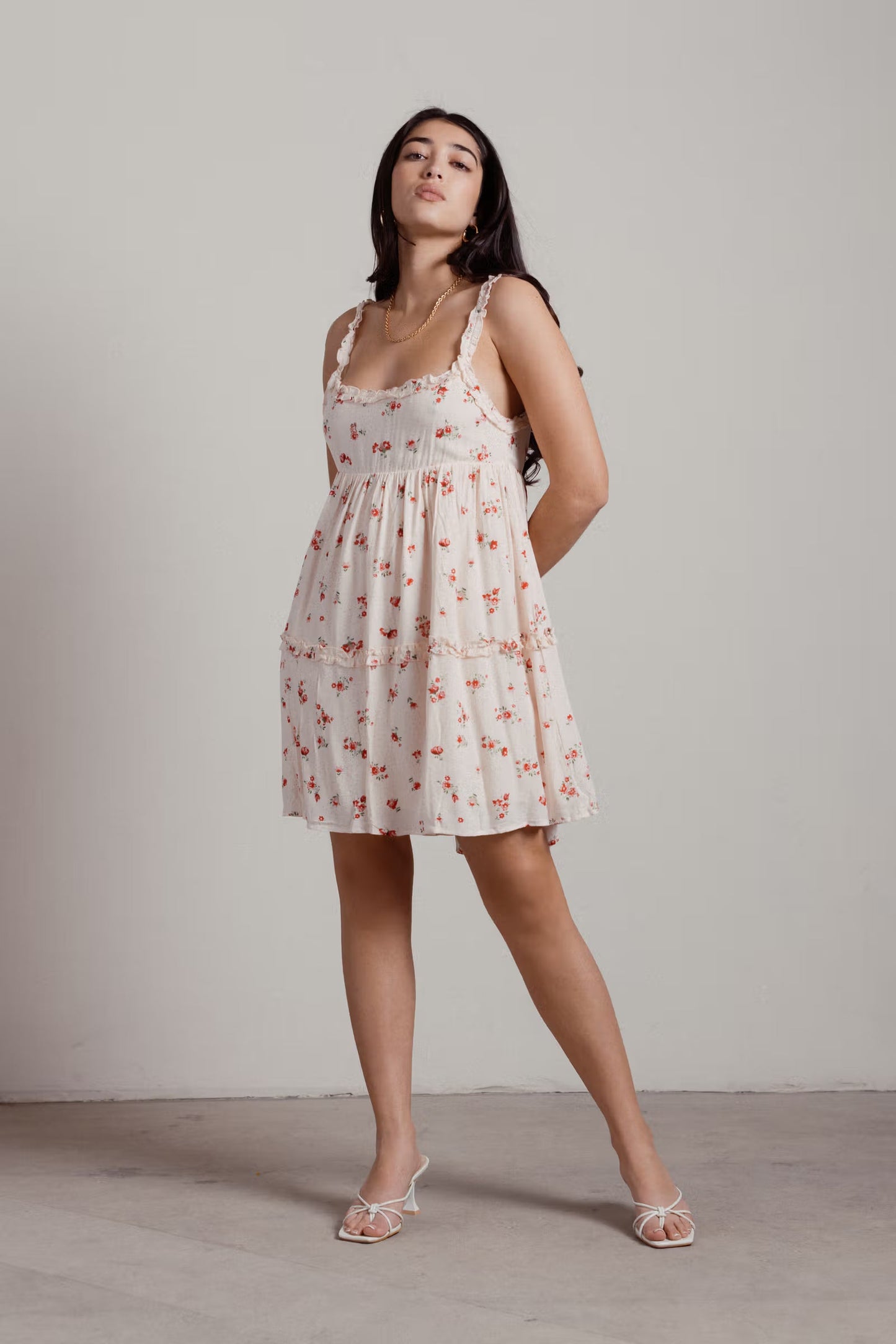 Tobi Pippa Floral Babydoll Mini Dress