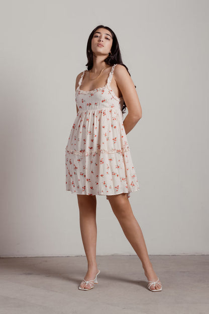 Tobi Pippa Floral Babydoll Mini Dress